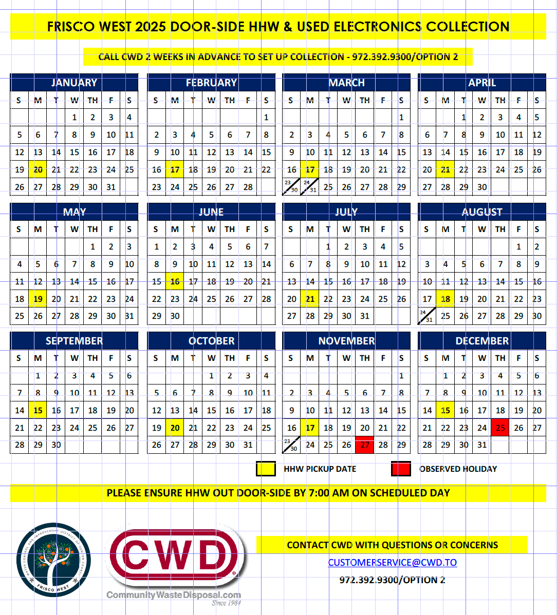 2025 Frisco West HHW Schedule